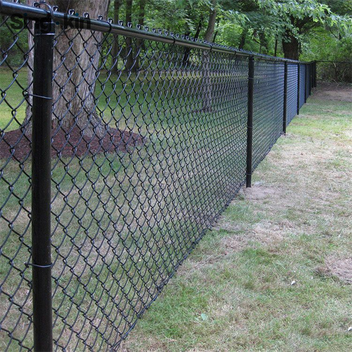 Black pvc coated chain link fence