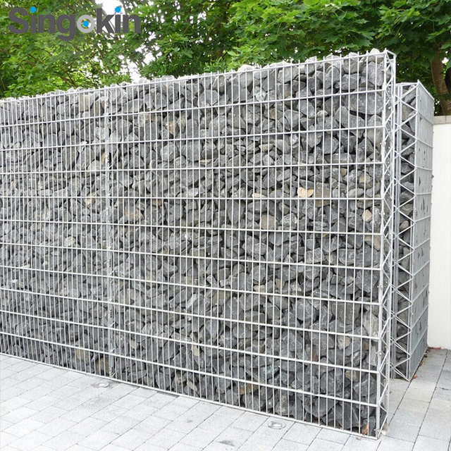 4ft 5ft 6ft 2m Hot dipped galvannized 6/5/6mm double wire Welded Gabion Wall