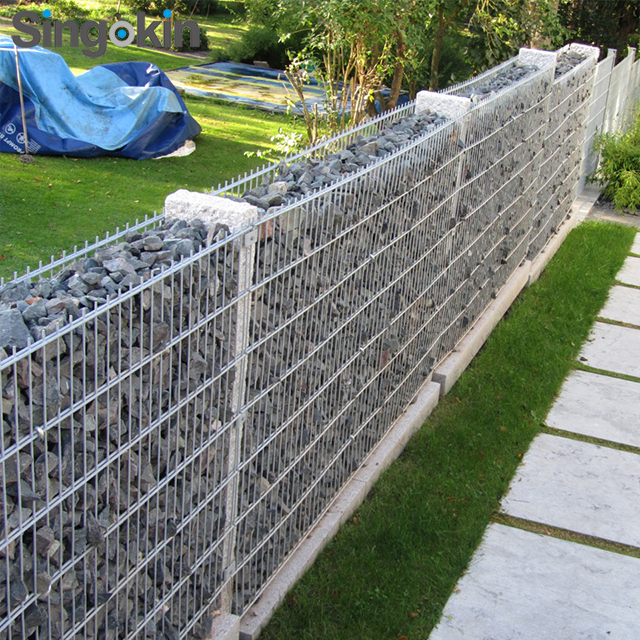 4ft 5ft 6ft 2m Hot dipped galvannized 6/5/6mm double wire Welded Gabion Wall